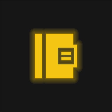 Gündem sarı parlak neon simgesi