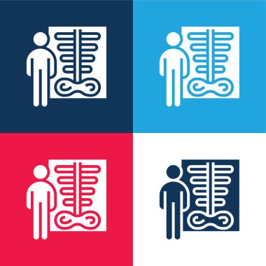 Bone Density blue and red four color minimal icon set