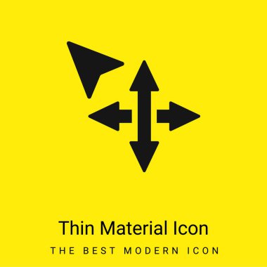 Arrows Move Tool minimal bright yellow material icon
