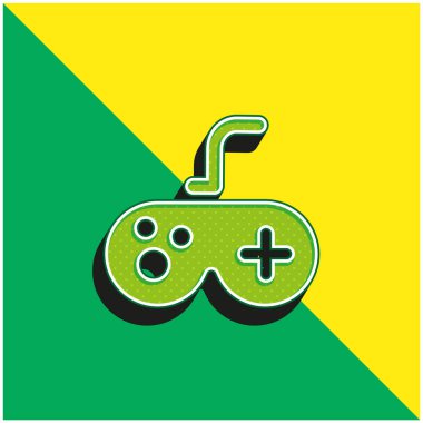 Antique Gamepad Green and yellow modern 3d vector icon logo