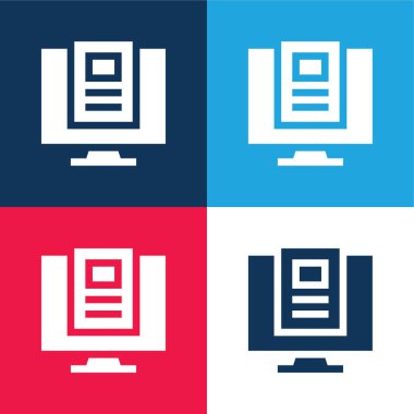 Madde mavi ve kırmızı dört renk en küçük simge kümesi