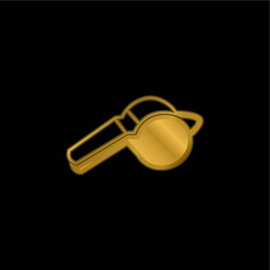 Black And White Whistle Variant gold plated metalic icon or logo vector