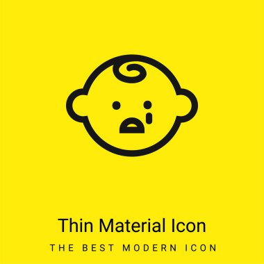 Baby Face Crying minimal bright yellow material icon