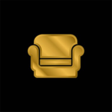 Koltuk altın kaplama metalik simge veya logo vektörü