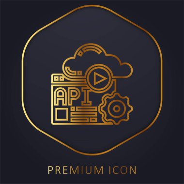 Uygulama altın çizgi premium logosu veya simgesi