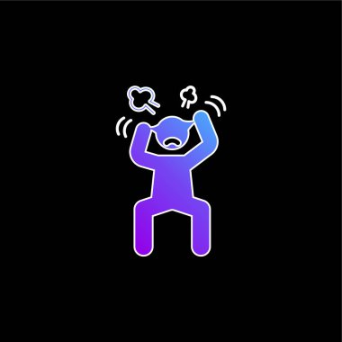 Angry Man blue gradient vector icon