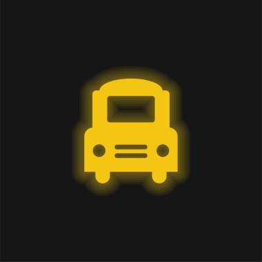 Big Bus Frontal yellow glowing neon icon