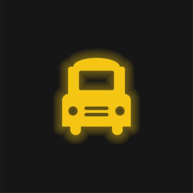 Big Bus Frontal yellow glowing neon icon