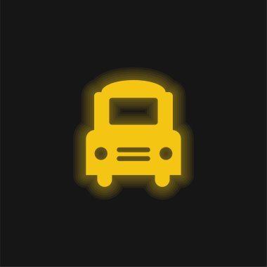 Big Bus Frontal yellow glowing neon icon