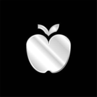 Elma gümüş kaplama metalik simge