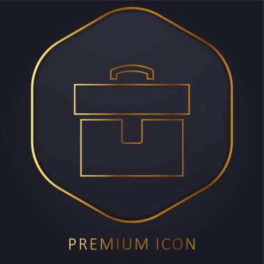 Evrak çantası altın çizgi prim logosu veya simgesi