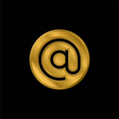 Altın kaplama metalik simge veya logo vektöründe