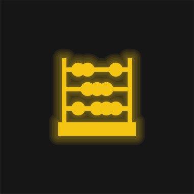 Abaküs sarı parlak neon simgesi