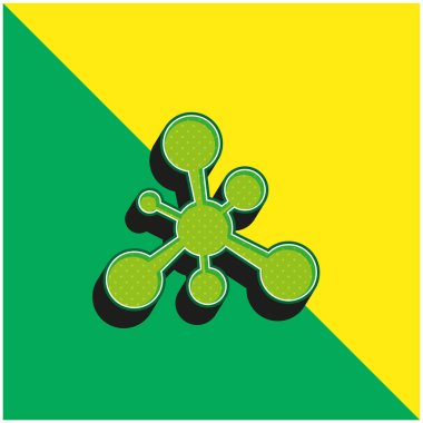 Balls And Lines Black Shape Green and yellow modern 3d vector icon logo