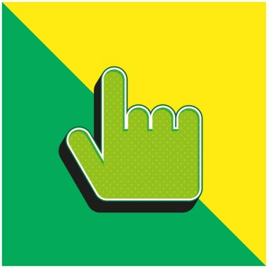 Black Hand Pointing Up Green and yellow modern 3d vector icon logo