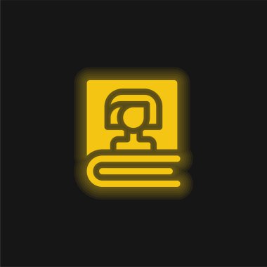 Kitap sarı parlak neon simgesi