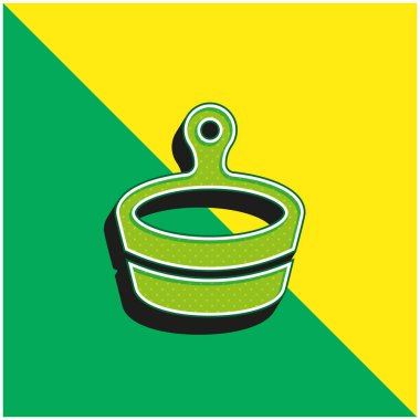 Bath Green ve sarı modern 3d vektör simgesi logosu