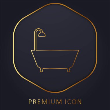 Küvet altın çizgisi logosu veya simgesi