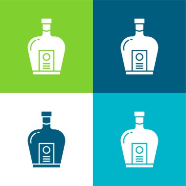 Şişe Düz 4 renk en küçük simge kümesi