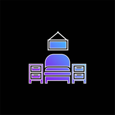 Bedroom Furniture Equipment blue gradient vector icon