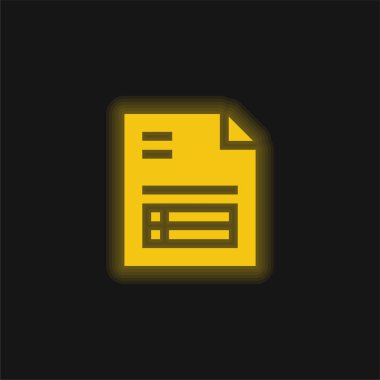 Sarı parlak neon simgesi