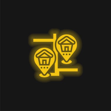 Bankanın sarı parlak neon simgesi
