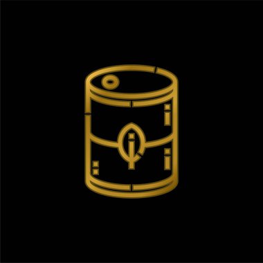 Biyodizel altın kaplama metalik simge veya logo vektörü