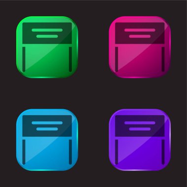 Sancak dört renkli cam düğme simgesi