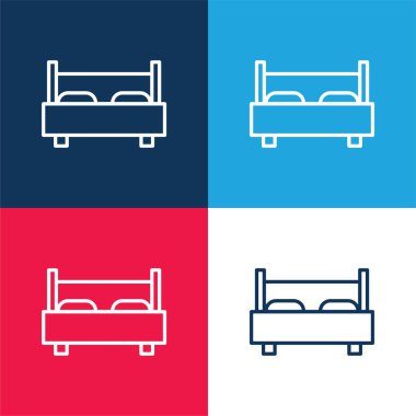 Yatak mavisi ve kırmızı dört renk en küçük simge kümesi