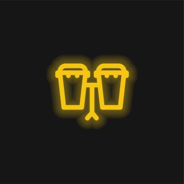 Bongo sarı parlak neon simgesi