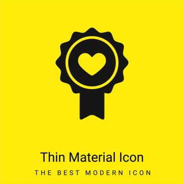 Badge Heart minimal bright yellow material icon