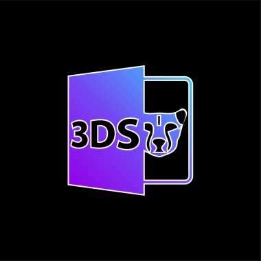 3DS Open File Format Extension blue gradient vector icon