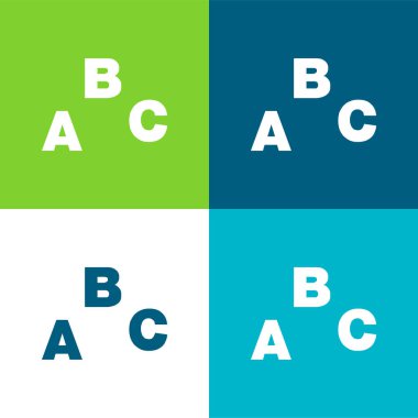 Abc Education Flat four color minimal icon set