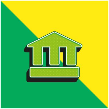 Ancient School Green and yellow modern 3d vector icon logo