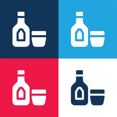 Alkolik Mavi ve kırmızı dört renk simgesi