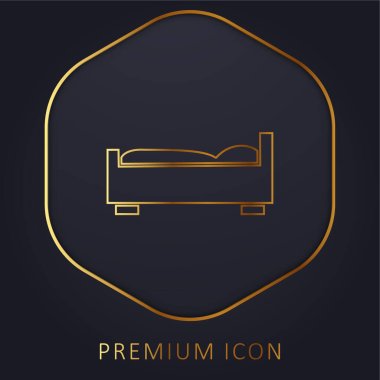 Bedroom Furniture golden line premium logo or icon clipart