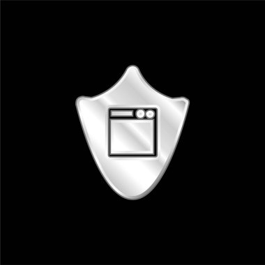 App Shield silver plated metallic icon