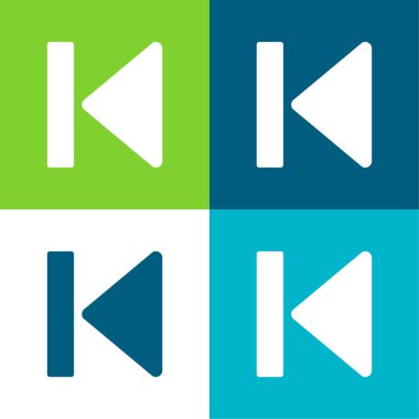 Beginning Media Button Arrow Flat four color minimal icon set