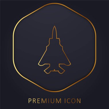 Uçak altın çizgisi prim logosu veya simgesi