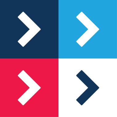 Ok Açı Gösterimi Sağa Mavi ve Kırmızı Dört Renk Minimum Simgesi