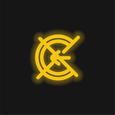 Arka sarı parlak neon simgesi