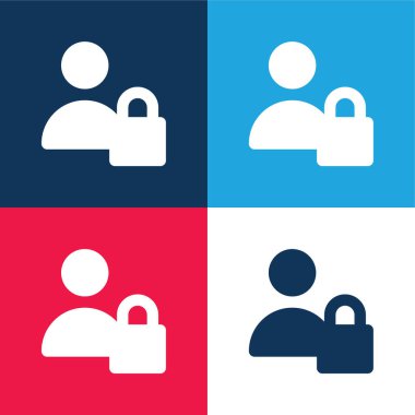 Blok mavi ve kırmızı dört renk en küçük simge kümesi