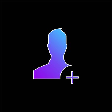Add User To Social Network blue gradient vector icon