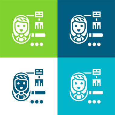 Seyirci Düz 4 renk en az simge kümesi