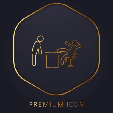 Boss Office golden line premium logo or icon