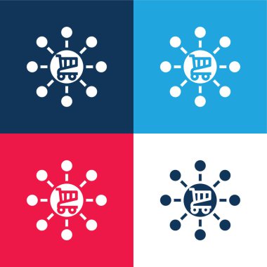 Mavi ve kırmızı dört renk en küçük simge kümesi