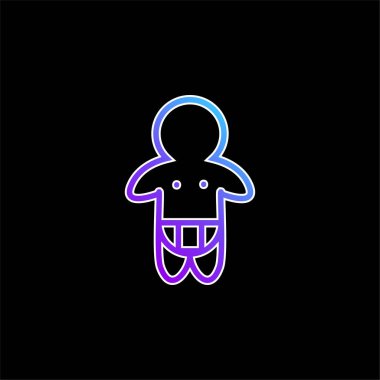 Baby Wearing Diaper Only Outline blue gradient vector icon