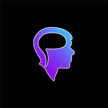Brain On Head blue gradient vector icon