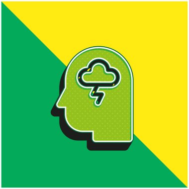 Endişe Yeşil ve Sarı Modern 3D vektör simgesi logosu