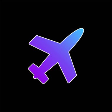 Airplane Filled Shape blue gradient vector icon